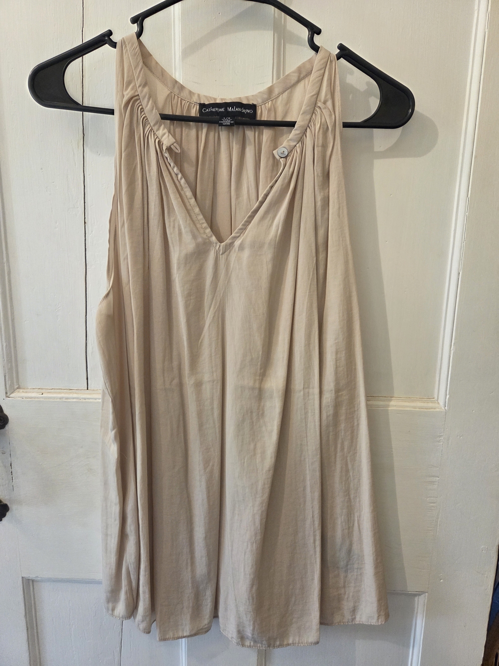 Cream Sleeveless V-Neck Tunic Top